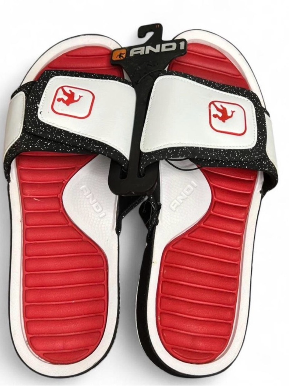 AND1 Red & White Slide Sandals